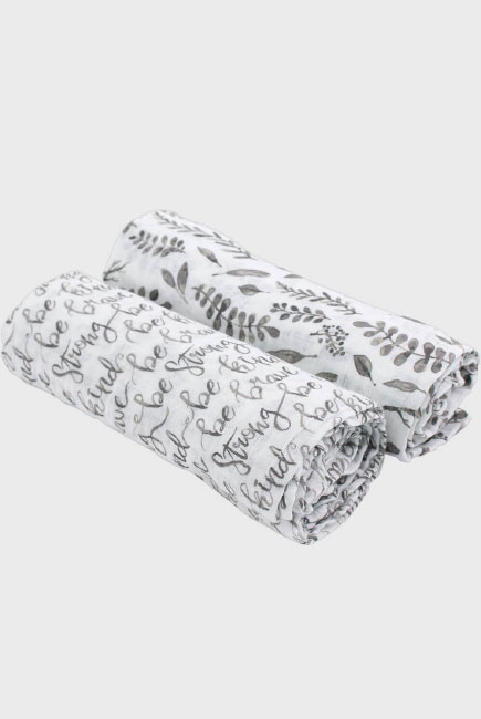 Муслиновые пеленки для новорожденного Bébé au Lait большие, Just Be/Leaves