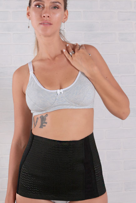 Бандаж послеродовой утягивающий Евромама "Лента", черный