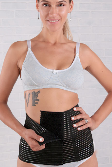 Бандаж послеродовой Евромама "Лента", черный