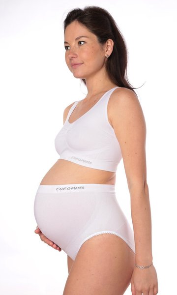 Бандаж трусы для беременных бесшовный, белый