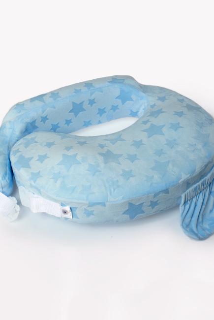 Подушка для кормления Loona эргономичная, Stars 3D голубой