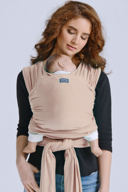 Трикотажный слинг-шарф для новорожденного Diva Stretchy, Beige