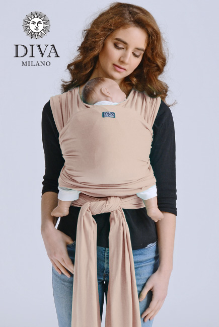 Трикотажный слинг-шарф для новорожденного Diva Stretchy, Beige