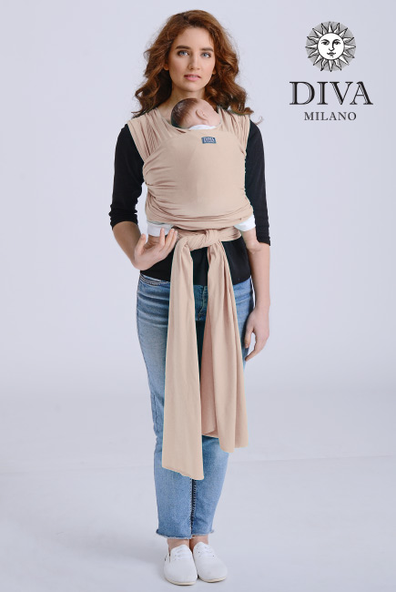 Трикотажный слинг-шарф для новорожденного Diva Stretchy, Beige