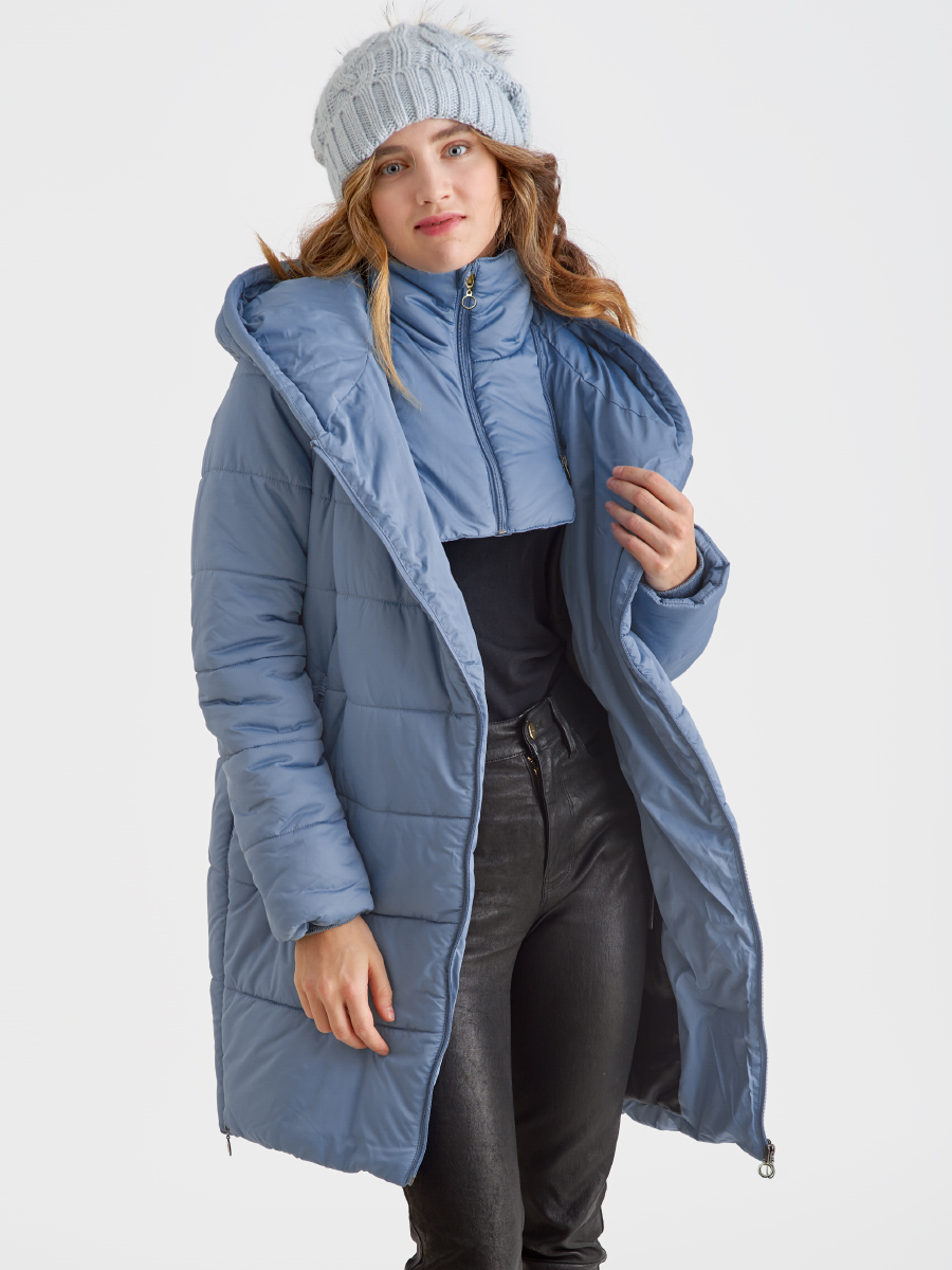 Слингокуртка зимняя (трансформер) 3в1, цвет серо-голубой