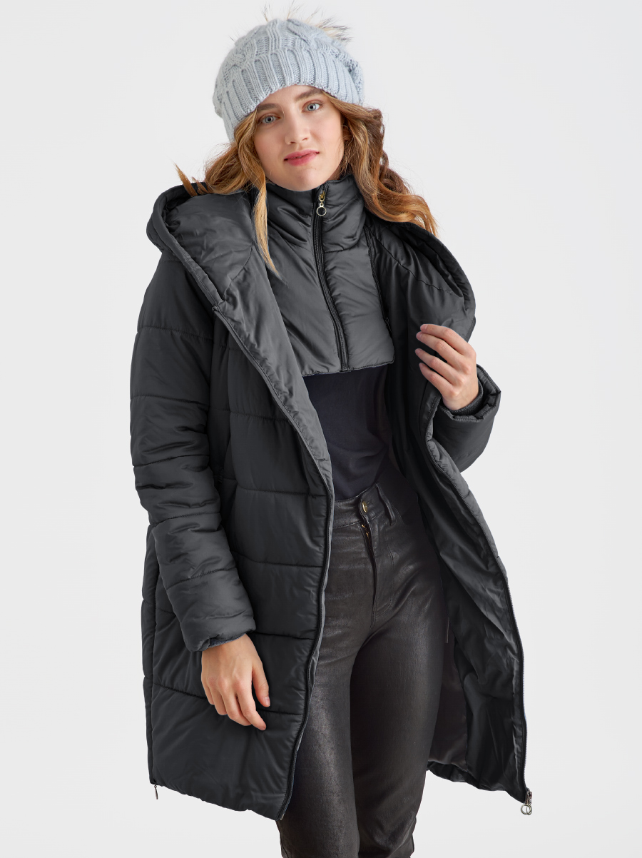 Слингокуртка зимняя (трансформер) 3в1, цвет графит