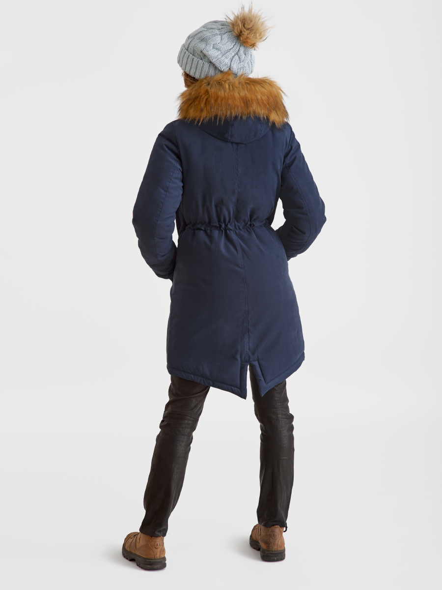 Слингокуртка зимняя - парка для беременных 3 в 1 с мехом, синий