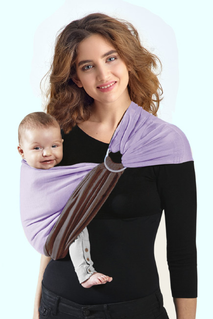 Слинг с кольцами трикотажный Diva Stretchy Moka/Lavanda