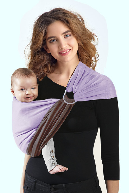 Слинг с кольцами трикотажный Diva Stretchy Moka/Lavanda