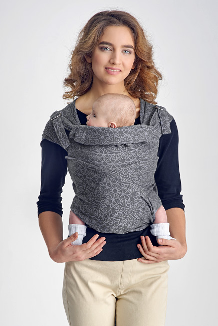 Май-слинг Diva Basico, Charcoal с капюшоном