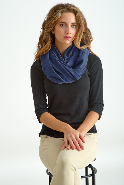 Накидка для кормления (милк снуд) муслиновая, Dark Blue