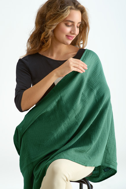 Милк-снуд (Накидка для кормления) муслиновый, Изумруд