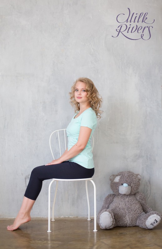 Капри для беременных и родивших Milk Rivers, темно-синие