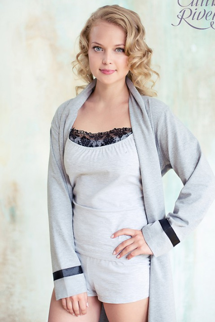 Шортики для беременных и родивших Milk Rivers серый меланж