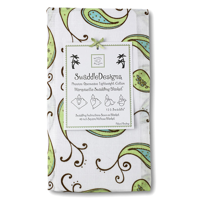 Пеленка детская тонкая SwaddleDesigns Маркизет Kiwi Paisley