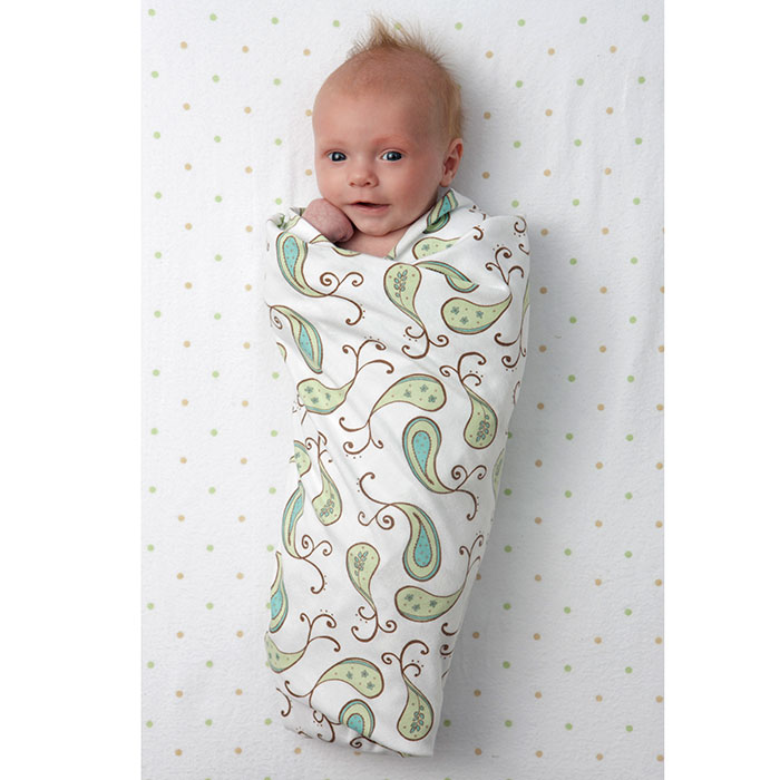 Пеленка детская тонкая SwaddleDesigns Маркизет Kiwi Paisley