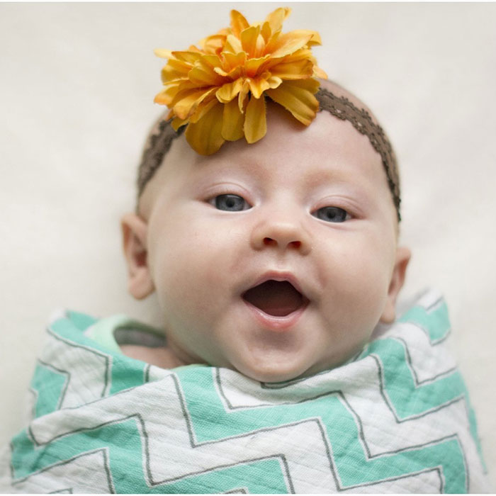 Пеленка детская тонкая SwaddleDesigns Маркизет Turquoise Chevron