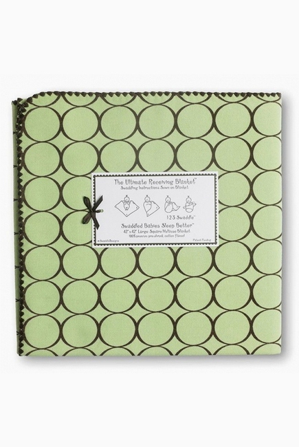 Фланелевая пеленка для новорожденного SwaddleDesigns Lime w/BR Mod C
