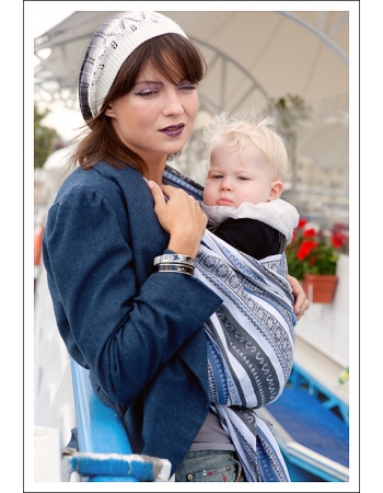 Слинг-шарф Ellevill Zara Tricolor Blue со льном