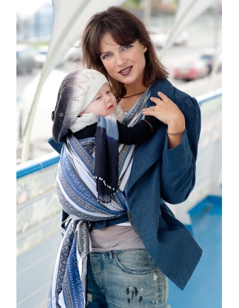 Слинг-шарф Ellevill Zara Tricolor Blue со льном