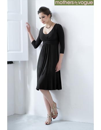 Платье Mothers en Vogue "Wrap Dress", рукав 3/4, цвет черный