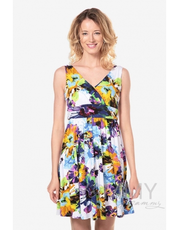 Платье-сарафан с лифом на запах для кормящих и беременных, крупные цветы