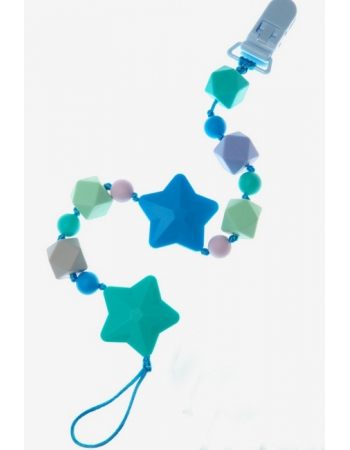 Силиконовый держатель на клипсе Звездопад, бирюзовый