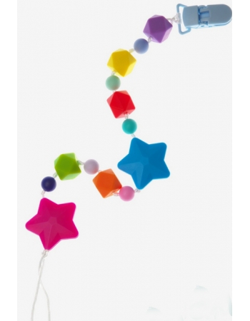 Силиконовый держатель на клипсе Звездопад, фуксия