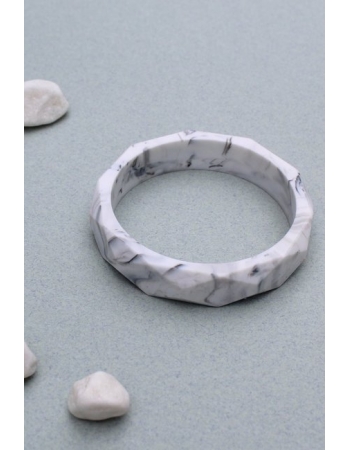 Молочный браслет из пищевого силикона, мраморный