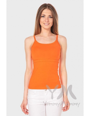Топ на бретельках для кормящих и беременных, оранжевый