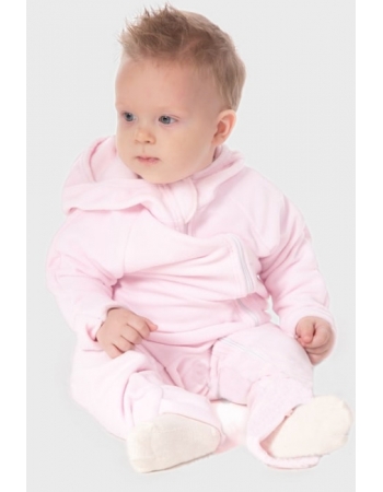 Флисовая поддева (флисовый комбинезон), светло-розовый