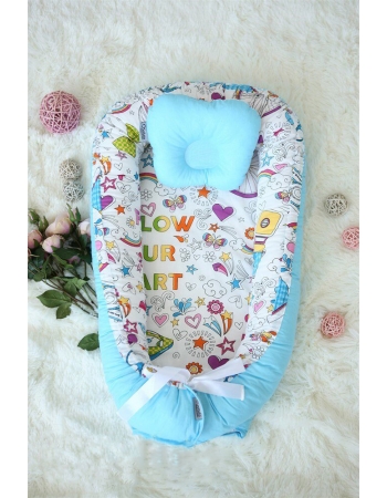 Кокон-гнездышко для новорожденных Babynest Holiday Blue