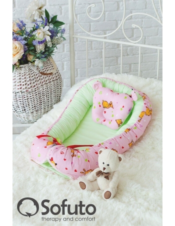 Кокон-гнездышко для новорожденных Babynest Likes Pink