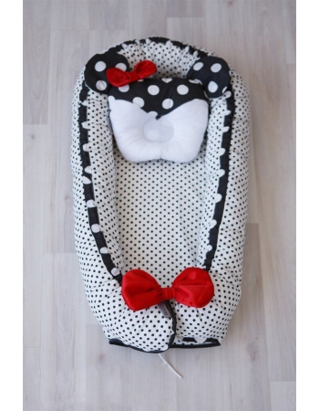 Гнездышко-кокон для новорожденных Babynest Polka Mini Dot Black