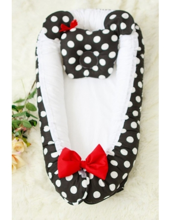 Гнездышко-кокон для новорожденных Babynest Minnie black