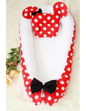 Гнездышко-кокон для новорожденных Babynest Minnie red