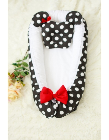 Гнездышко-кокон для новорожденных Babynest Minnie black