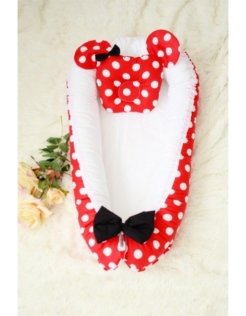 Гнездышко-кокон для новорожденных Babynest Minnie red