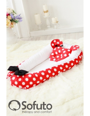 Гнездышко-кокон для новорожденных Babynest Minnie red