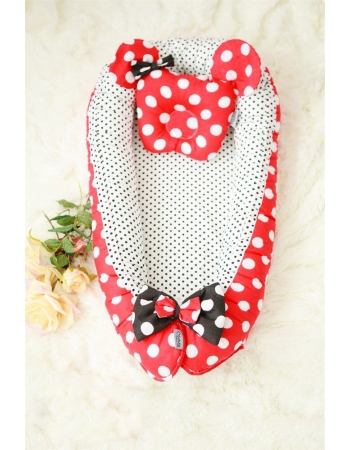 Гнездышко для новорожденных Babynest Minnie red dots