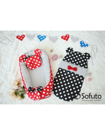 Гнездышко для новорожденных Babynest Minnie red dots