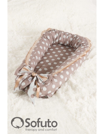 Гнездышко для новорожденных Babynest Polka dot chocco