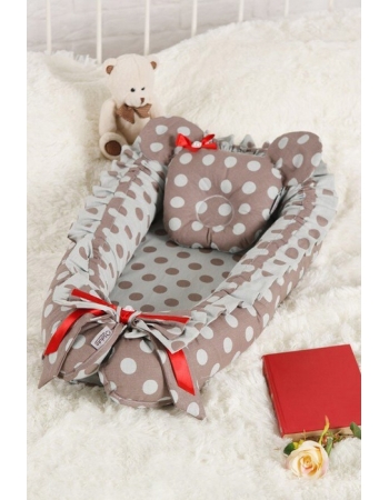 Кокон-гнездышко для новорожденных Babynest Polka Dot Duble