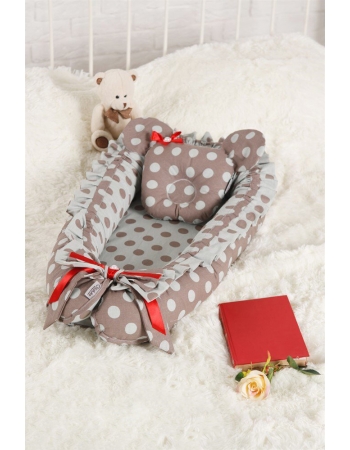 Кокон-гнездышко для новорожденных Babynest Polka Dot Duble