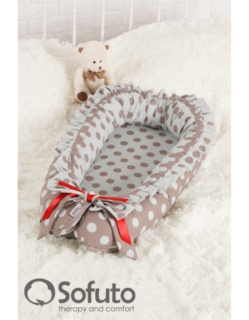 Кокон-гнездышко для новорожденных Babynest Polka Dot Duble