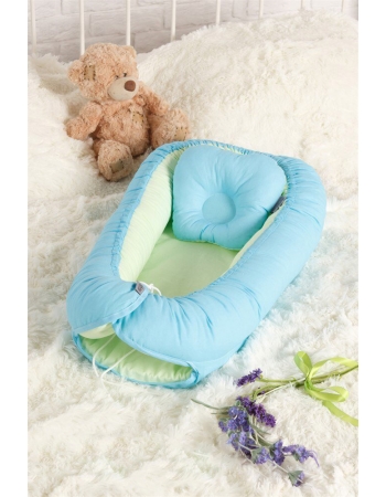 Гнездышко для новорожденных Babynest Praline blue