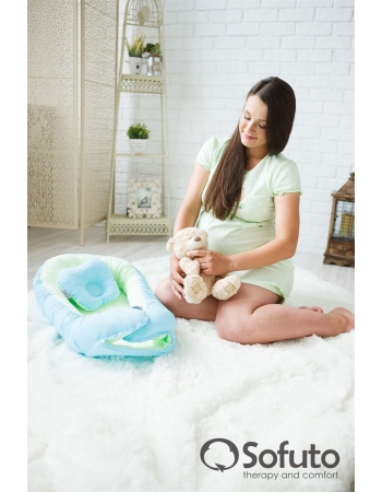 Гнездышко для новорожденных Babynest Praline blue