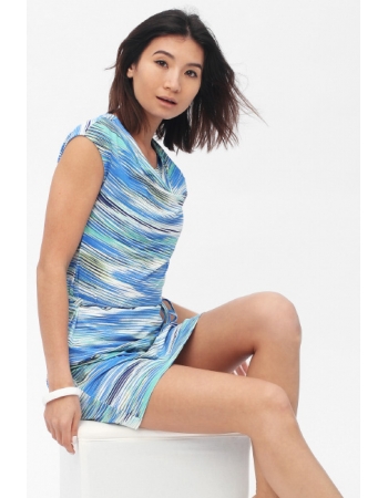 Платье для кормящих и беременных с горловиной "качелька", нежно-голубое