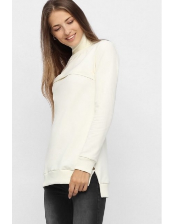 Джемпер для кормящих и беременных с высоким горлом, экрю