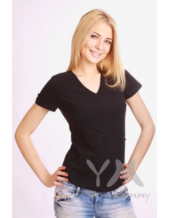 Футболка для кормящих и беременных, цвет черный